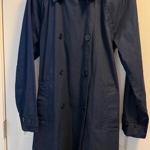Free Assembly Navy Double-Breasted Trench Coat – XL